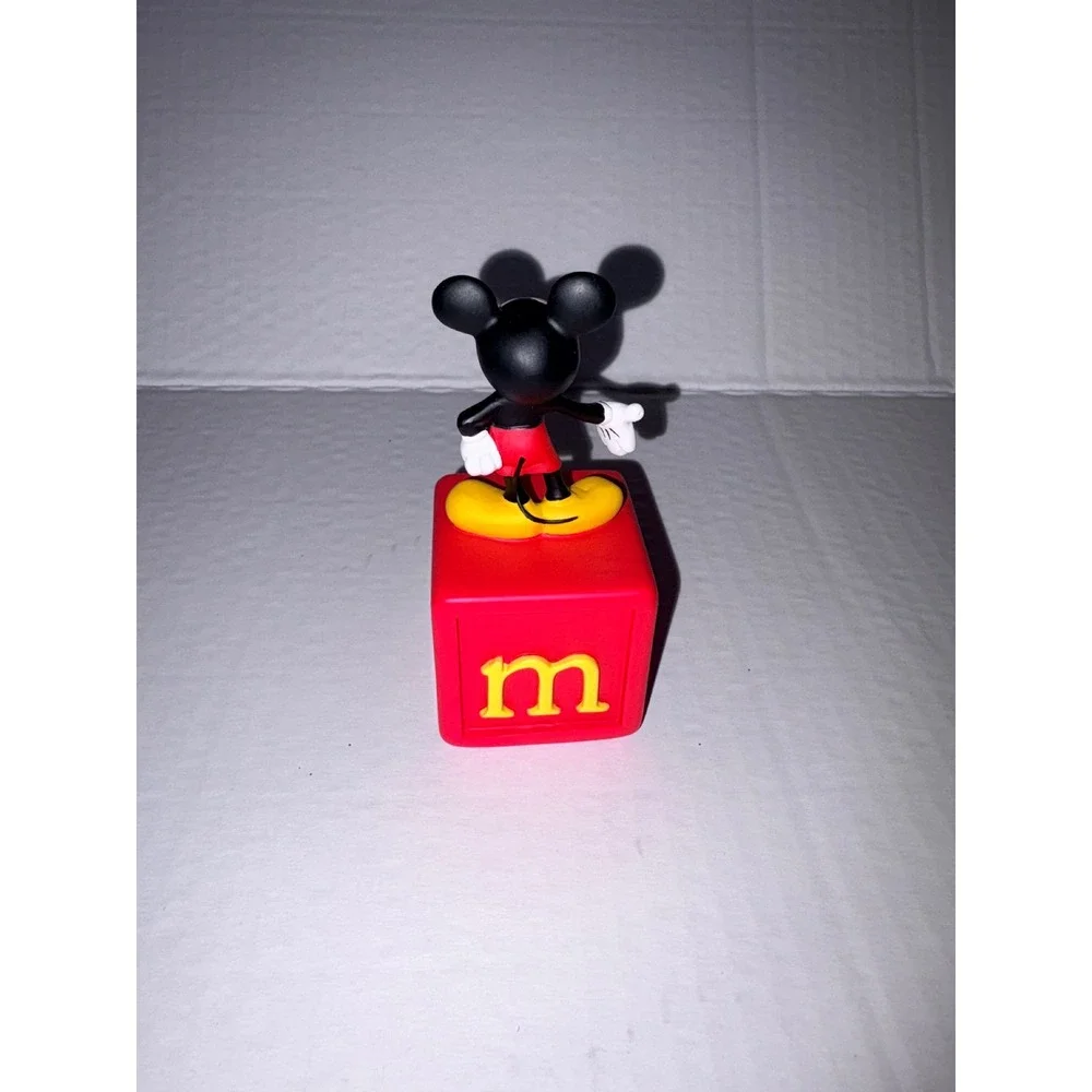 Disney Mickey Mouse Figurine on Red Letter M‎ Alphabet Block Collectible Decor